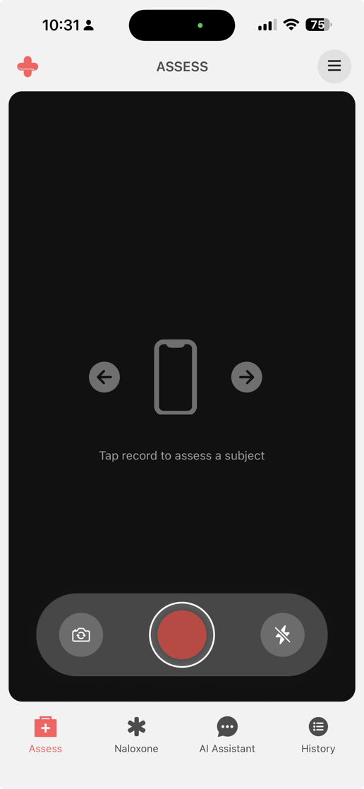 Respondr assess screen for recording an incident